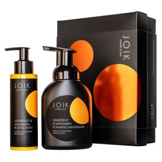JOIK Home & Spa Greipfrutų ir mandarinų kūno priežiūros rinkinys ”Gift box Grapefruit and Mandarin for hands and body”