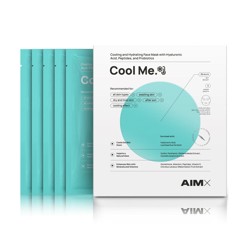 AIMX “Cool Me” face mask with hyaluron, peptides and probiotics