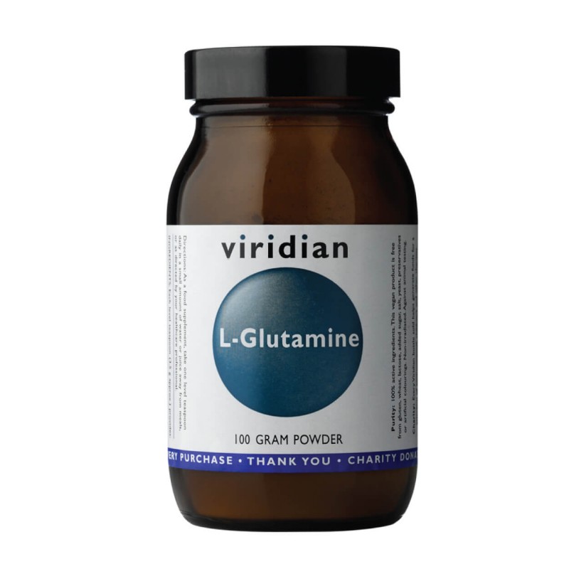 Maisto papildas „L-Glutamine“ milteliai, VIRIDIAN, 100g