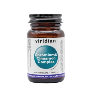 Sugar Detox – Chromium & Cinnamon Complex, VIRIDIAN, 14 capsules