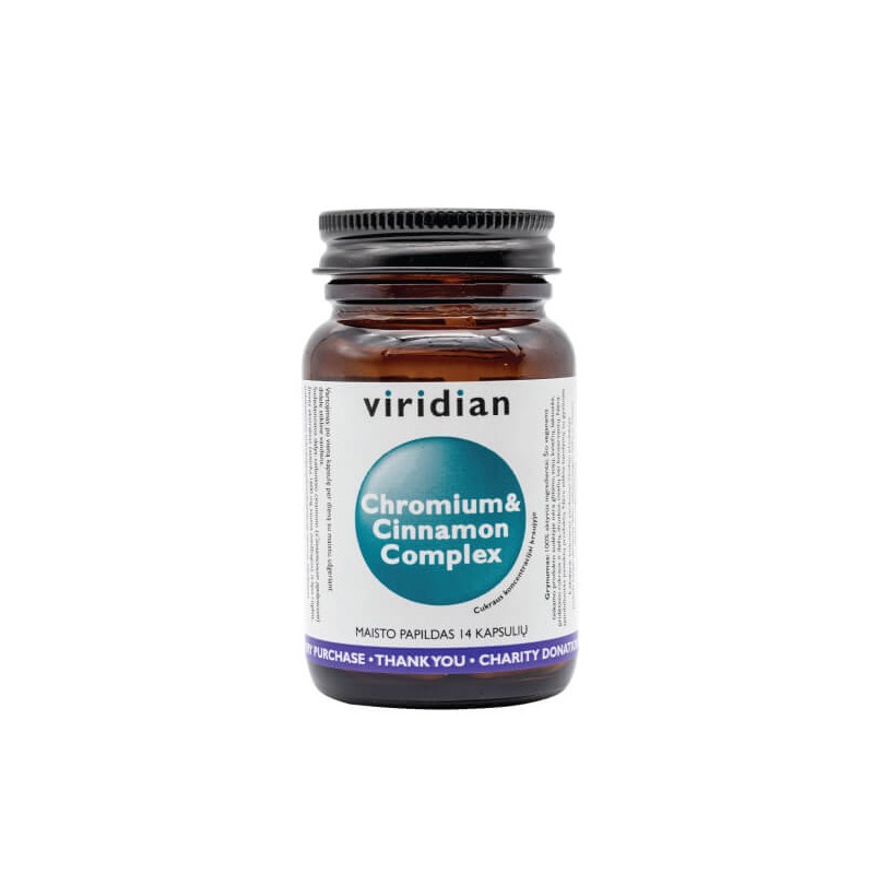 Sugar Detox – Chromium & Cinnamon Complex, VIRIDIAN, 14 capsules
