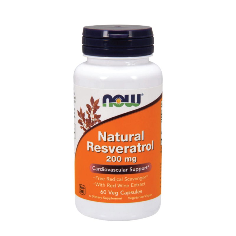 Maisto papildas „Natural Resveratrol 200 mg“, NOW FOODS, 60 kaps.
