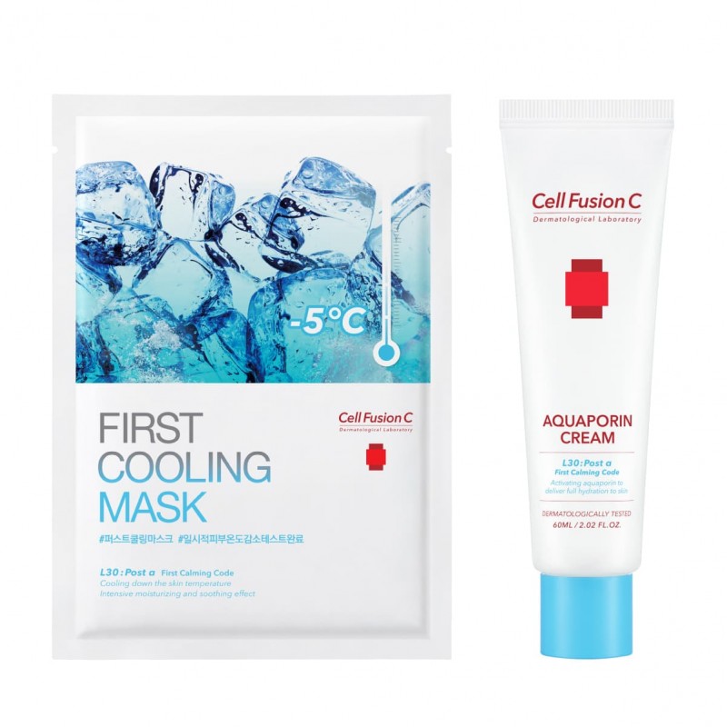 Lengvas ir efektyvus odos drėgmės atstatymas Aquaporin+ First cooling kaukė