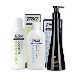 TRX2 Rinkinys Plaukams „Stimulating“ su Argano ir Keratino „Argan & Keratin“ plaukų kauke
