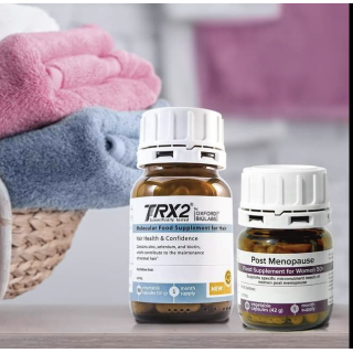 Maisto papildų rinkinys MENOPAUZEI „TRX2® Post Menopause Hair Pack“, OXFORD BIOLABS, 60/90 kapsulių