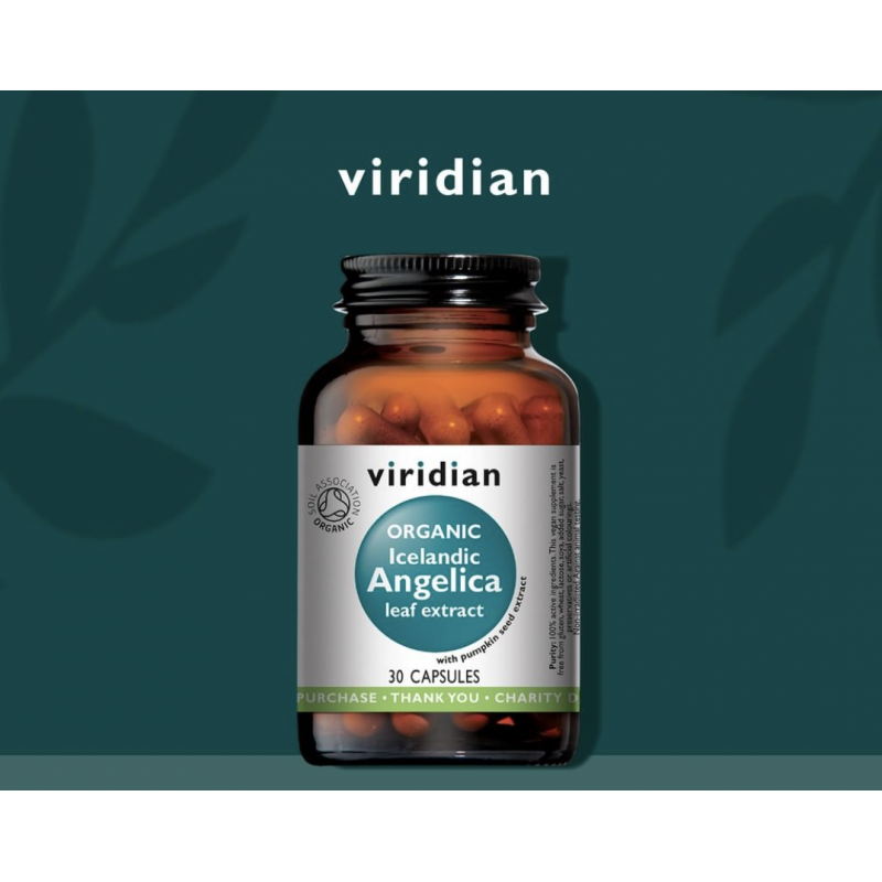 Organic Icelandic Angelica leaf extract, VIRIDIAN, 30 caps.