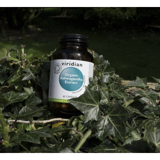 Maisto papildas VITANIJA „Organic Ashwagandha extract“, VIRIDIAN, 60 kapsulių