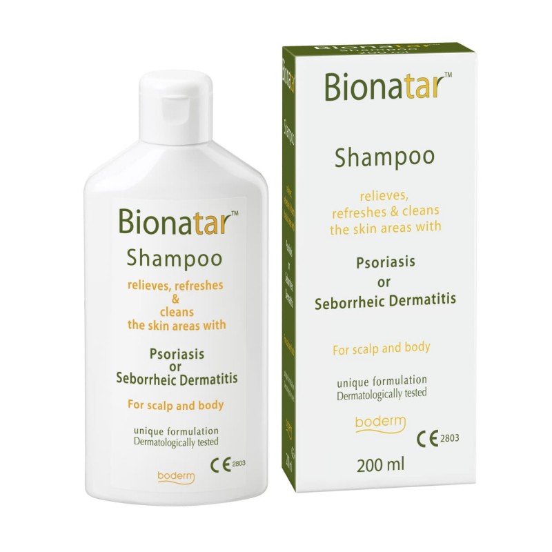Šampūnas „BIONATAR“ psoriazės ir seborėjinio dermatito požymiams lengvinti