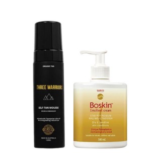 Three Warriors Self-Tan Mousse and Cream Emollient for the whole family - BOSKIN