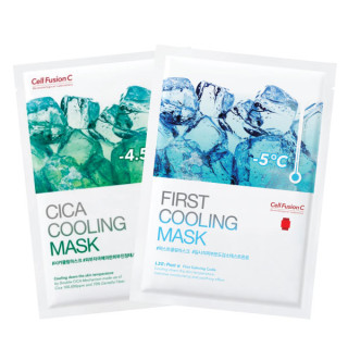 Vėsumo ir gaivos duetas: Drėkinanti veido kaukė „First Cooling Mask ir „Cica Cooling mask” raminanti veido kaukė