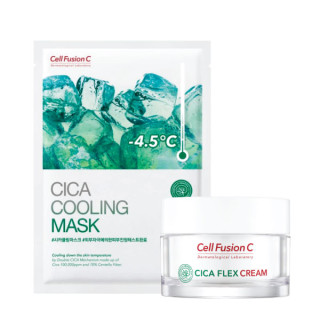 An oasis of calm for your skin: the Cica Flex Cream moisturising and soothing cream and the Cica Cooling mask cooling face mask