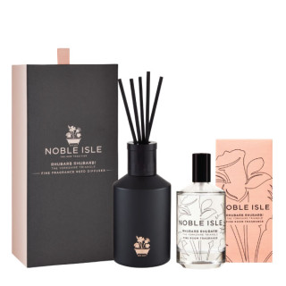 Noble Isle Home and Car Kit: Rhubarb Rhubarb diffuser and spray scent