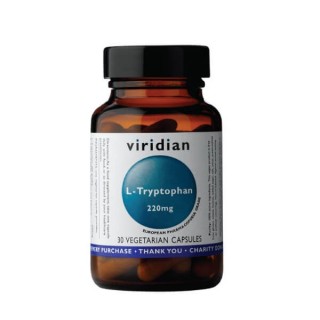 Maisto papildas L-TRIPTOFANAS „L-Tryptophan 220 mg“, VIRIDIAN, 30 kapsulių
